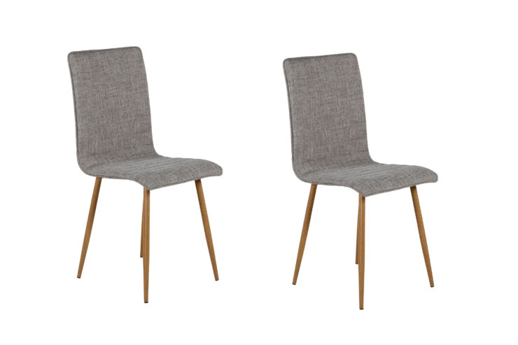 Windu – Chaise de salle à manger – Naturel, Gris clair – 49 x 94 x 43 cm
