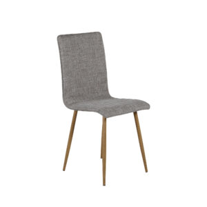 Windu – Chaise de salle à manger – Naturel, Gris clair – 49 x 94 x 43 cm