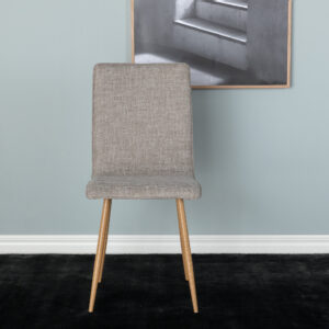 Windu – Chaise de salle à manger – Naturel, Gris clair – 49 x 94 x 43 cm