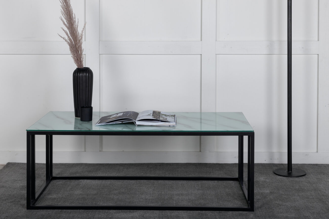 Rock 2.0 – Table basse – Noir, Blanc – 120 x 60 cm