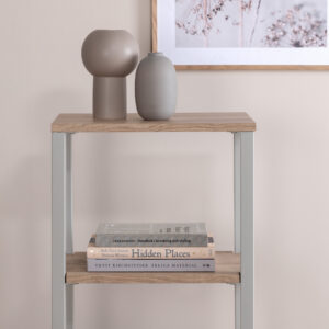 Rise – Table de chevet – Gris, Naturel – 45 x 30 cm