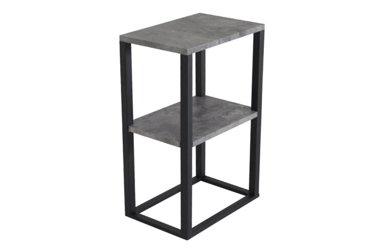 Rise – Table de chevet – Noir, Gris – 45 x 30 cm