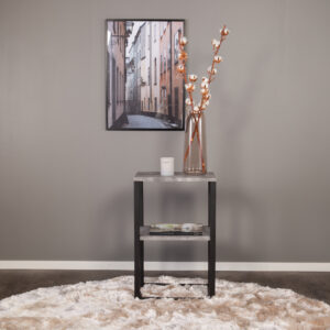 Rise – Table de chevet – Noir, Gris – 45 x 30 cm