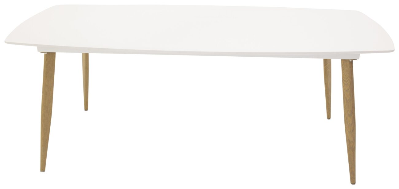 Polar – Table à manger rectangulaire – Naturel, Blanc – 240 x 100 cm