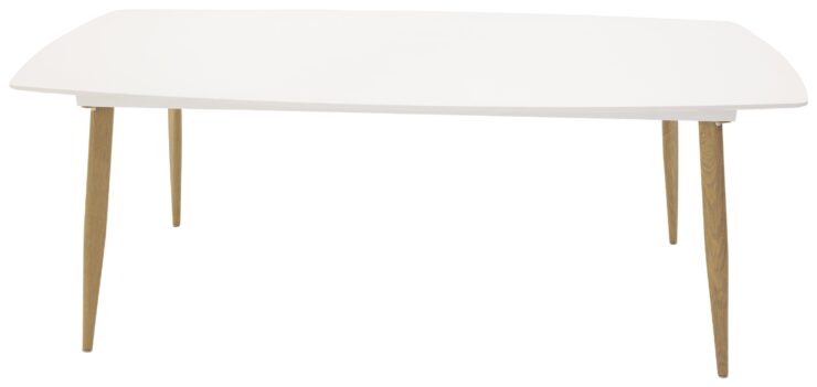 Polar – Table à manger rectangulaire – Naturel, Blanc – 240 x 100 cm