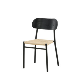 Polly – Chaise de salle à manger – Noir, Naturel – 50 x 80 x 45 cm