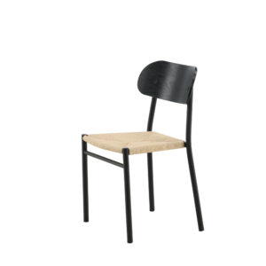 Polly – Chaise de salle à manger – Noir, Naturel – 50 x 80 x 45 cm