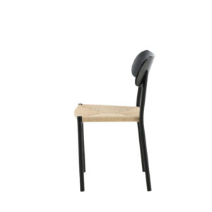 Polly – Chaise de salle à manger – Noir, Naturel – 50 x 80 x 45 cm