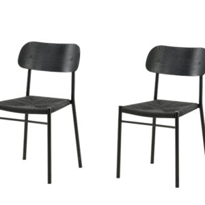 Polly – Chaise de salle à manger – Noir – 50 x 80 x 45 cm