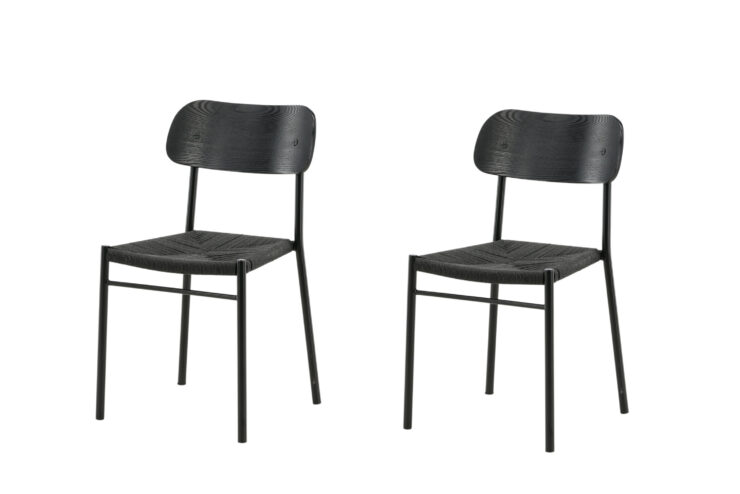 Polly – Chaise de salle à manger – Noir – 50 x 80 x 45 cm