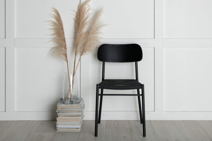 Polly – Chaise de salle à manger – Noir – 50 x 80 x 45 cm