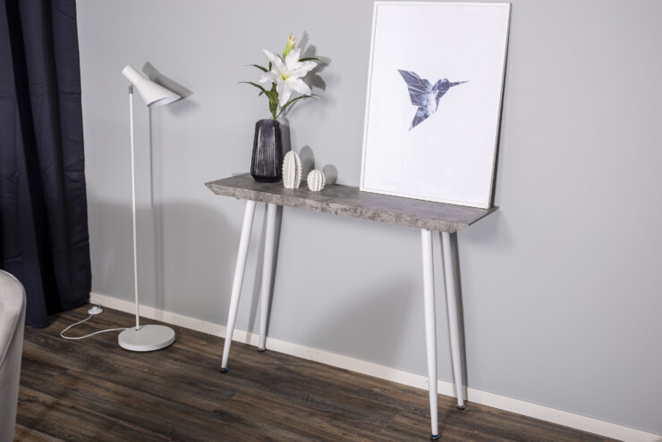 Edge – Table d'appoint – Gris, Blanc – 110 x 30 cm