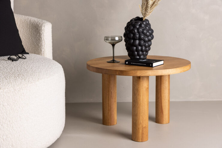 Duxbury – Table basse – Marron – ⌀60 cm
