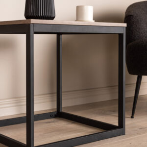 Arbor – Table d&rsquo;appoint – Gris foncé, Marron, Noir – 50 x 50 cm