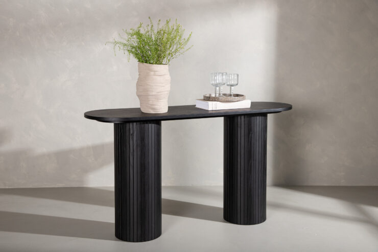 Bianca – Table d'appoint – Noir – 130 x 40 cm