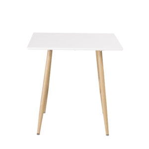 Polar – Table à manger rectangulaire – Naturel, Blanc – 80 x 80 cm