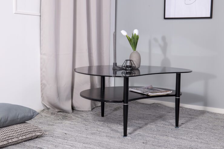 Egg – Table basse – Noir, Gris – 101 x 80 cm