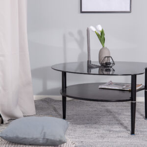 Egg – Table basse – Noir, Gris – 101 x 80 cm