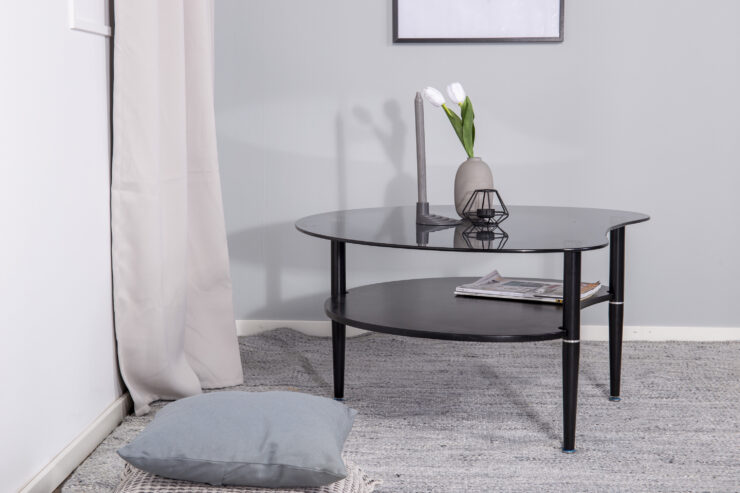 Egg – Table basse – Noir, Gris – 101 x 80 cm