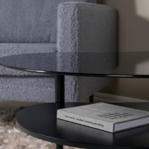 Egg – Table basse – Noir, Gris – 101 x 80 cm