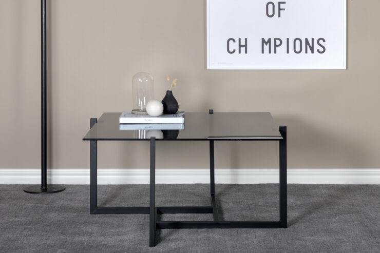 Hybrid – Table basse – Noir, Gris – 80 x 80 cm