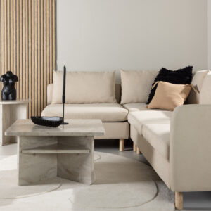 Zero – Canapé 3 places – Beige, Naturel – 195 x 83 x 295 cm
