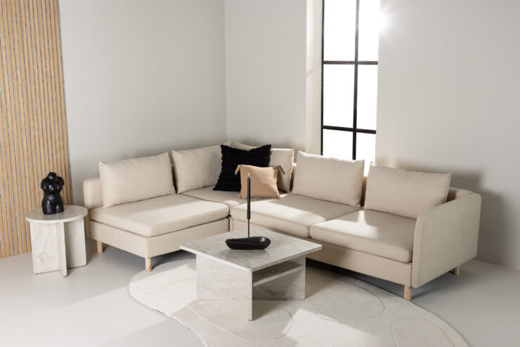 Zero – Canapé 3 places – Beige, Naturel – 195 x 83 x 295 cm