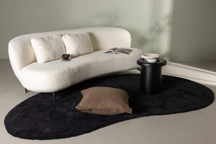 Luna – Canapé 3 places – Noir, Blanc – 100 x 80 x 224 cm