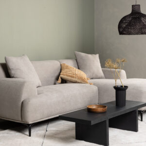 Viskan – Canapé 3 places – Noir, Gris clair – 92 x 77 x 242 | 158 cm