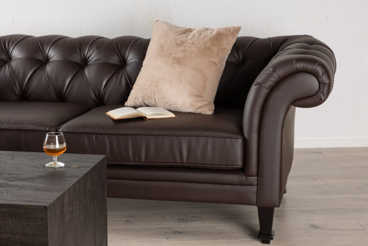 Ätran – Canapé 3 places – Noir, Marron – 95 x 76 x 226 cm