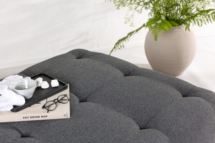 Turin – Pouf – Gris foncé – 100 x 40 x 100 cm