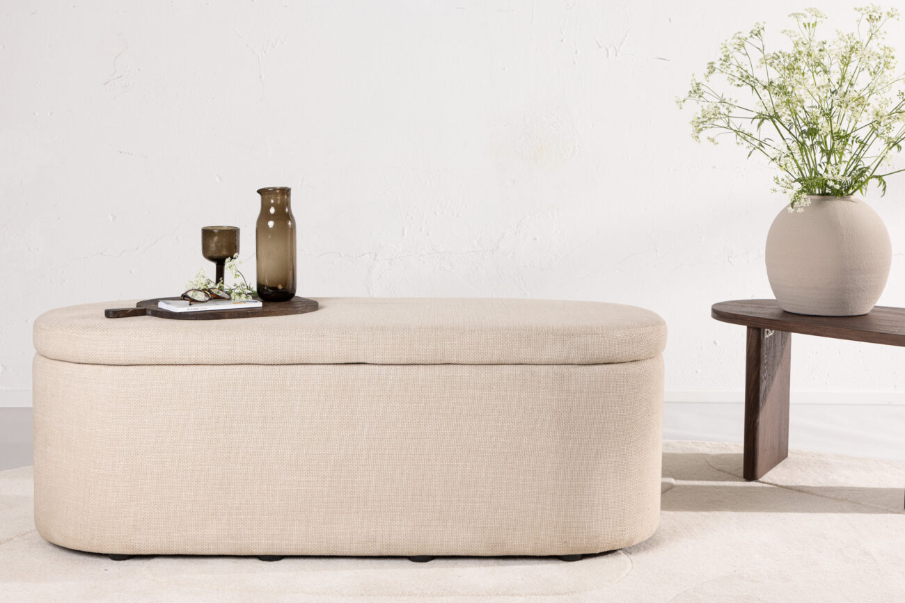 Potenza – Ottoman – Blanc cassé – 130 x 47 x 50 cm