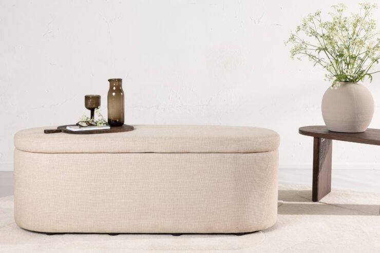 Potenza – Ottoman – Blanc cassé – 130 x 47 x 50 cm