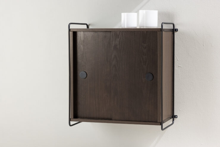 Paris – Meuble de rangement – Noir, Moka – 35 x 68 x 60 cm