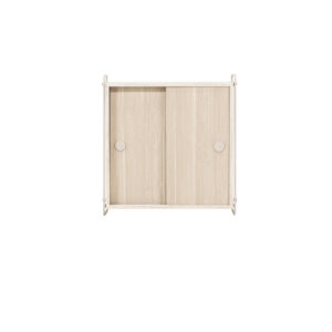 Paris – Meuble de rangement – Beige, Blanchi – 35 x 68 x 60 cm