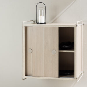 Paris – Meuble de rangement – Beige, Blanchi – 35 x 68 x 60 cm