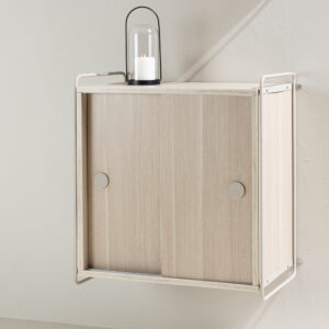 Paris – Meuble de rangement – Beige, Blanchi – 35 x 68 x 60 cm