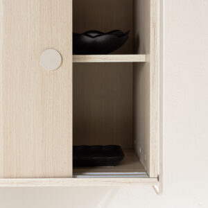 Paris – Meuble de rangement – Beige, Blanchi – 35 x 68 x 60 cm