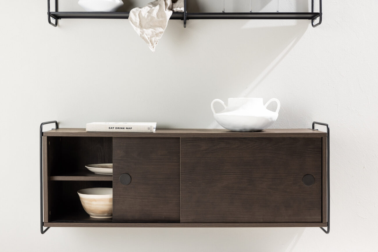 Paris – Meuble de rangement – Noir, Moka – 35 x 48 x 122 cm