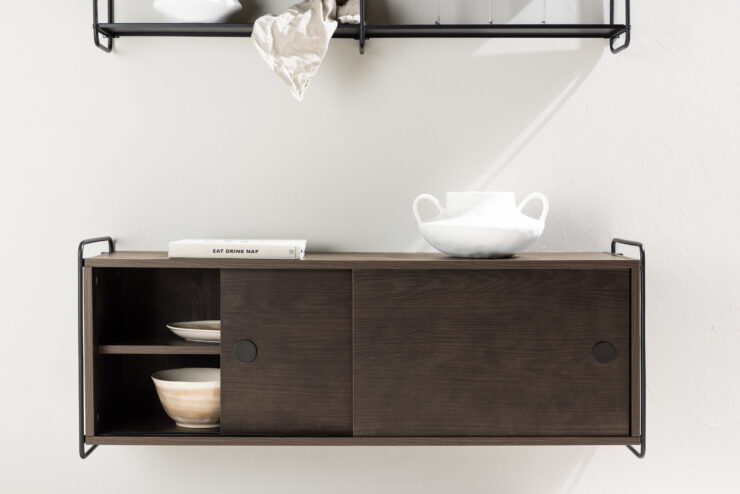 Paris – Meuble de rangement – Noir, Moka – 35 x 48 x 122 cm