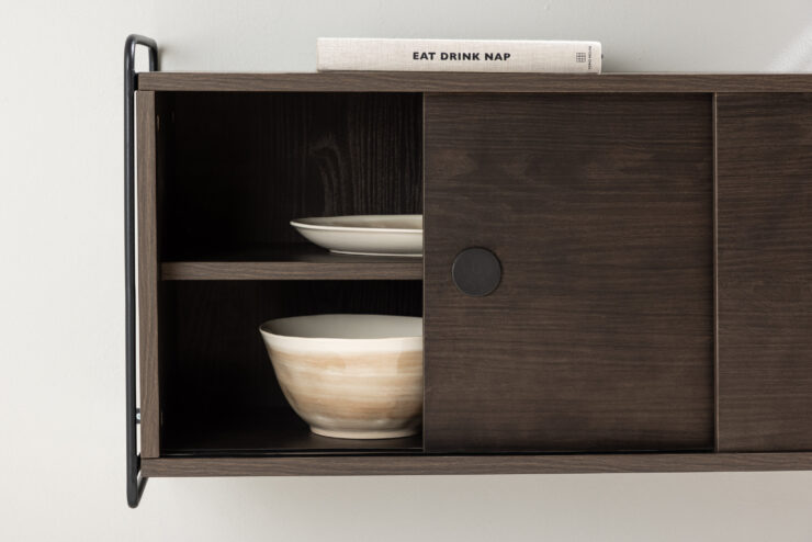 Paris – Meuble de rangement – Noir, Moka – 35 x 48 x 122 cm