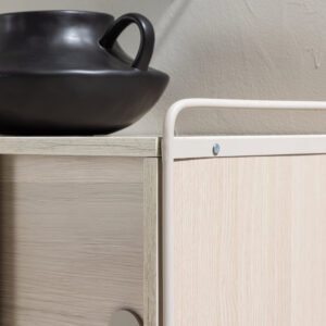 Paris – Meuble de rangement – Beige, Blanchi – 35 x 48 x 122 cm