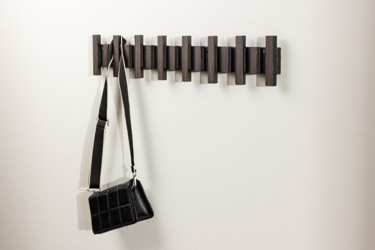 Nimes – Porte-manteau – Noir, Moka – 4 x 13 x 75 cm