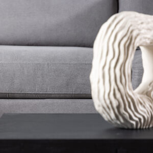 Toulouse – Canapé 3 places – Chrome, Gris – 84 x 91 x 212|115 cm