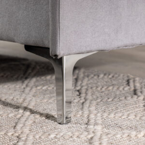 Toulouse – Canapé 3 places – Chrome, Gris – 84 x 91 x 212|115 cm