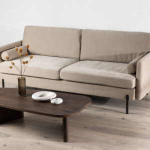 Antibes – Canapé 3 places – Beige, Noir – 87 x 86 x 210 cm