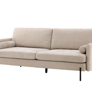 Antibes – Canapé 3 places – Beige, Noir – 87 x 86 x 210 cm