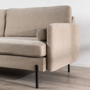 Antibes – Canapé 3 places – Beige, Noir – 87 x 86 x 210 cm
