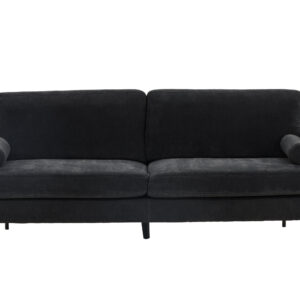 Antibes – Canapé 3 places – Noir, Gris foncé – 87 x 86 x 210 cm