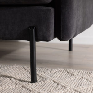 Antibes – Canapé 3 places – Noir, Gris foncé – 87 x 86 x 210 cm